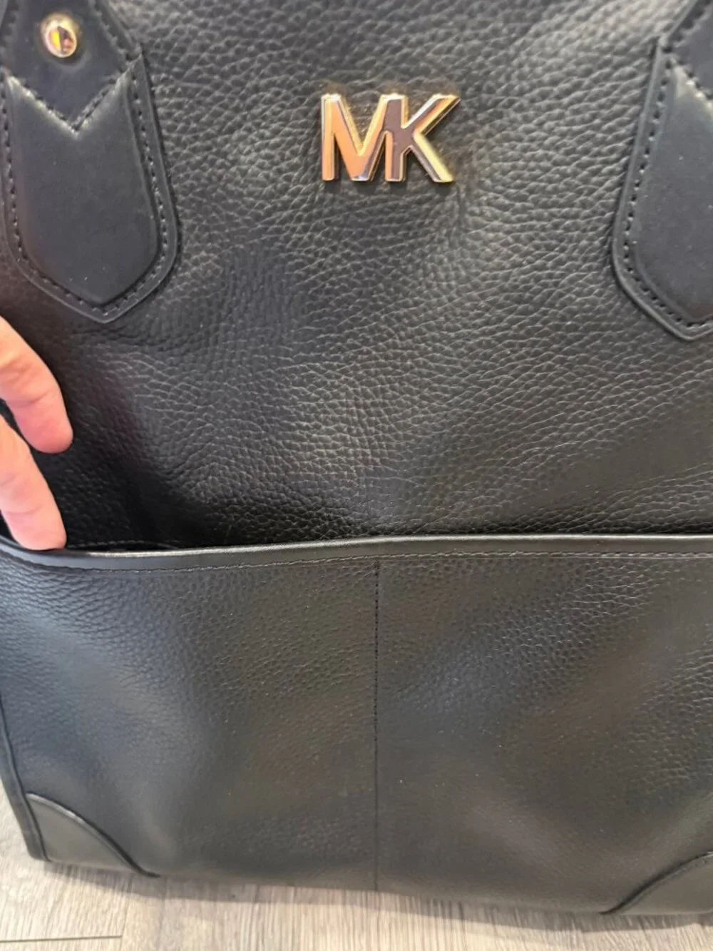 Michael Kors Black Leather Tote Bag - Picture 2 of 4